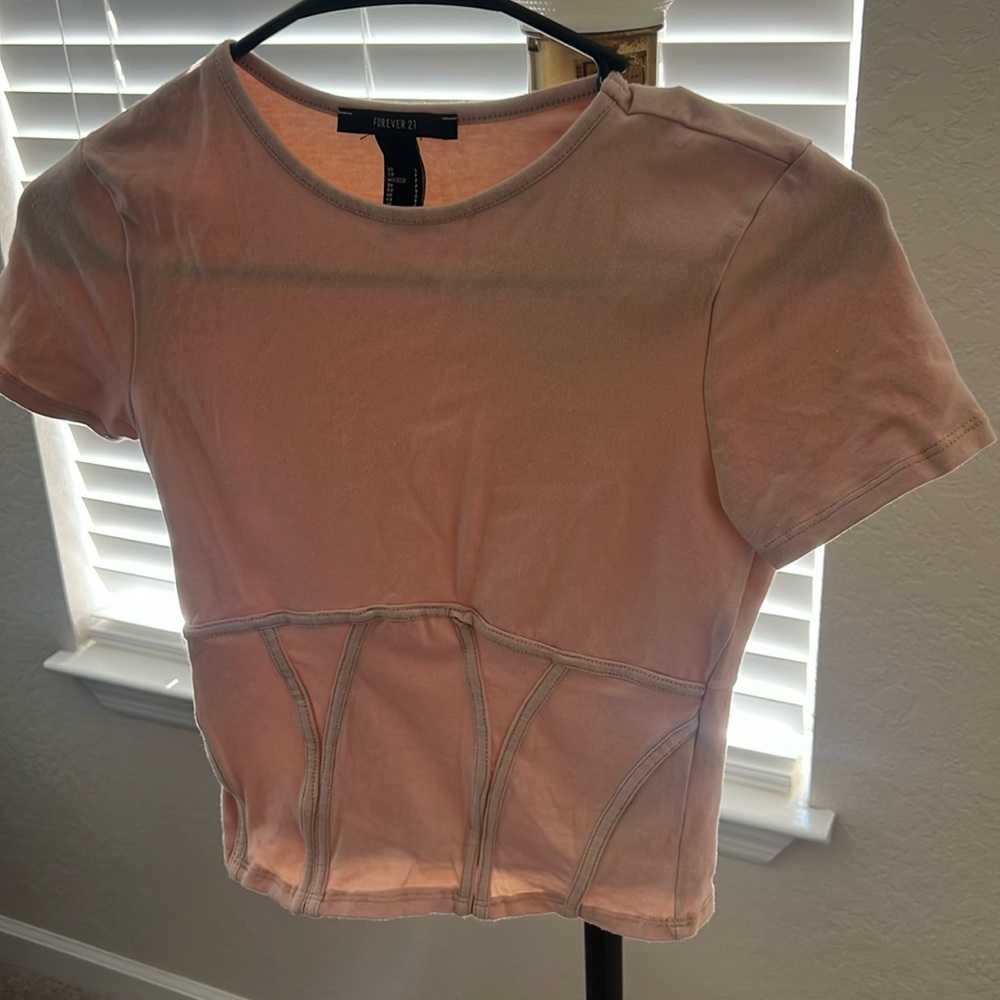 Womens small top pale mauvy pink